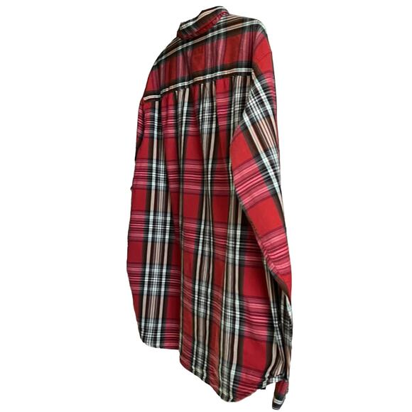 COLUMBIA LONG SLEEVE BUTTON-DOWN SHIRT, MENS, XXL, RED BROWN GREY WHITE PLAID - Picture 6 of 12